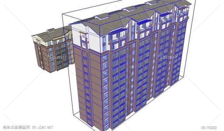 现代建筑商业住宅楼模型(28)