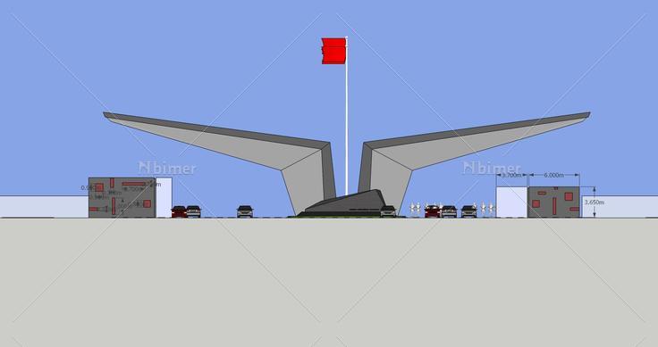 大门入口设计(103363)su模型下载