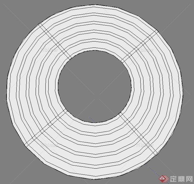 园林景观环形树坑护板设计SU模型