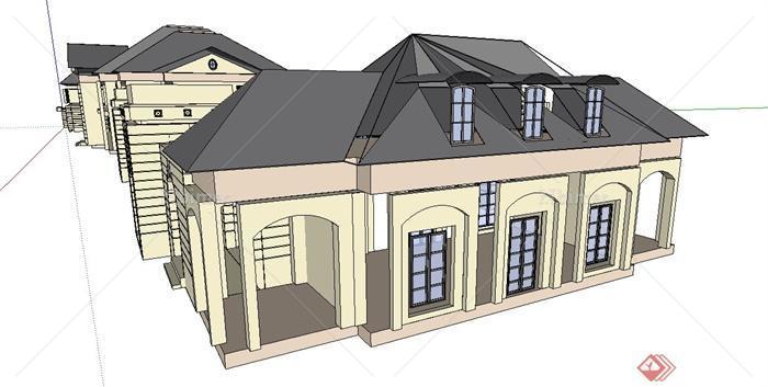 新古典住宅建筑设计su模型