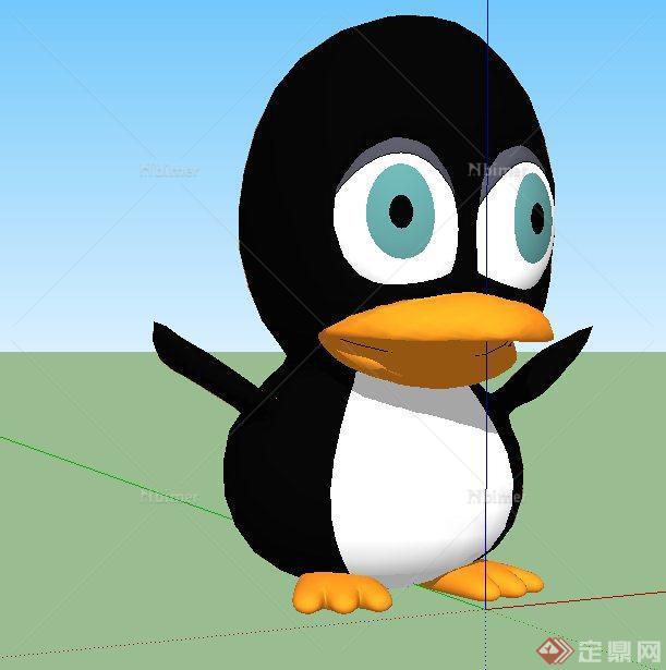 3D动漫小企鹅设计SU模型