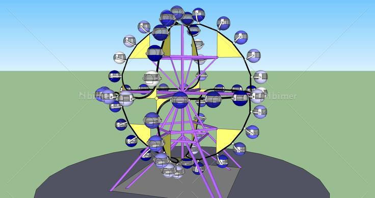 儿童娱乐摩天轮精模(111393)su模型下载