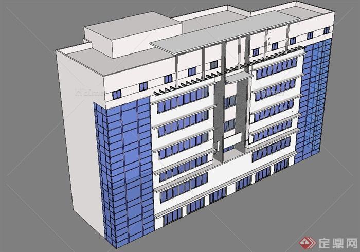 某现代多层办公大楼建筑设计su模型