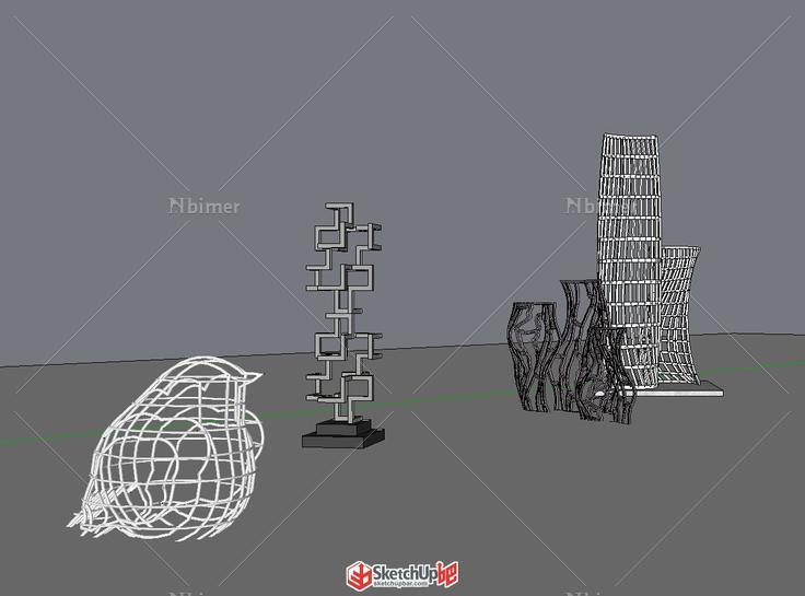 现代雕塑小品模型