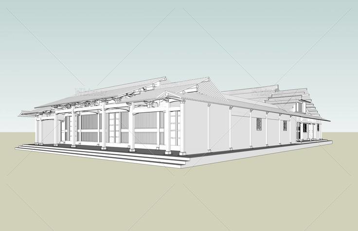 中式--祠堂(38753)su模型下载