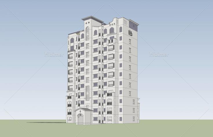 欧式高层住宅楼(39941)su模型下载