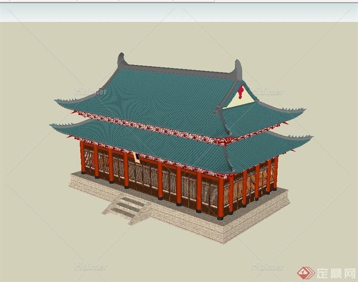 中国古典中式皇城旅游建筑su模型[原创]