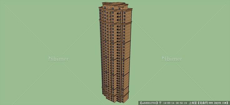 Sketch Up 精品模型---新古典风格高层住宅单体2