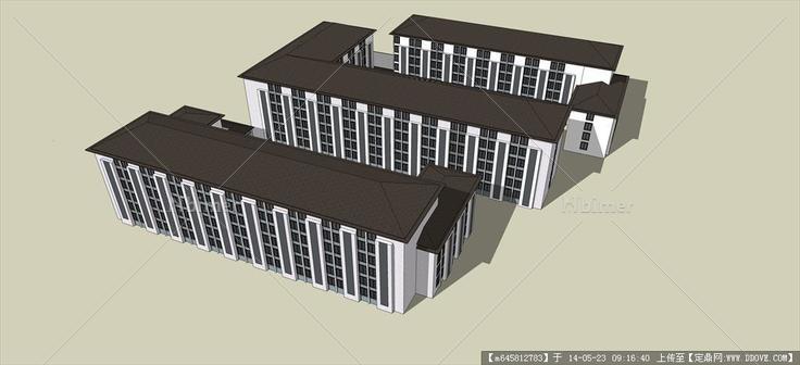 Sketch Up 精品模型----现代中式风格宿舍楼
