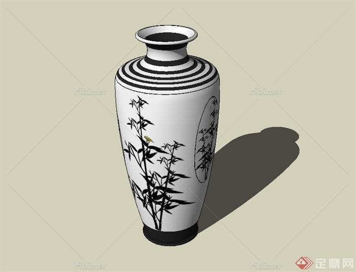 中国古典中式装饰花瓶设计su模型[原创]