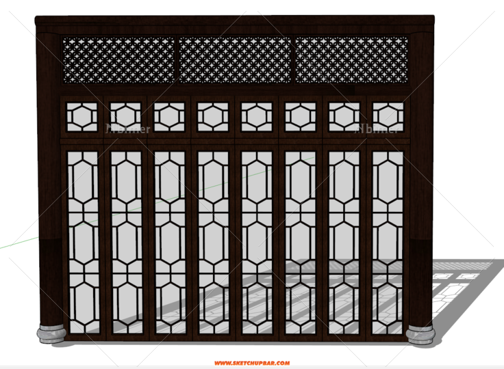 新建中式古建木结构户门