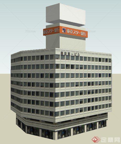 东京银行大楼建筑设计SU模型