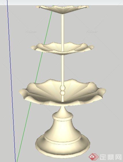 景观水钵花钵设计su模型[原创]