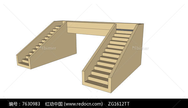 户外观景平台楼梯SU