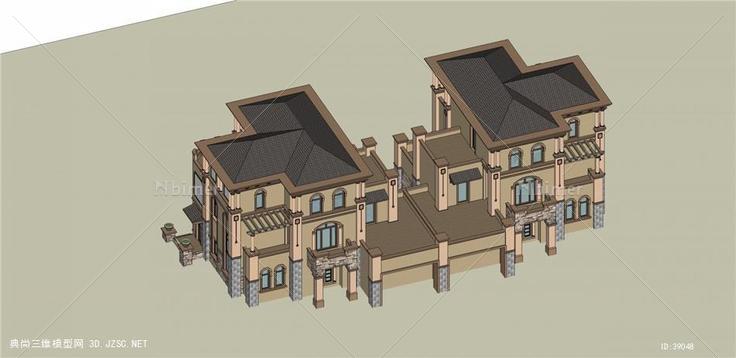 双拼别墅(33)su模型