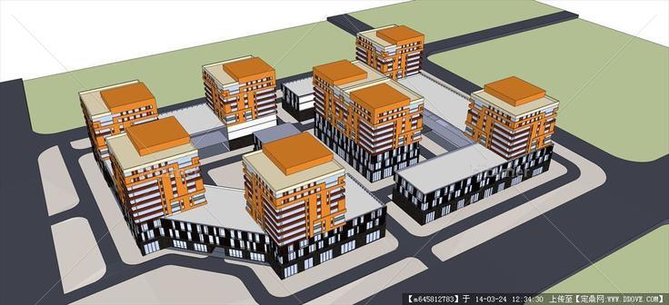Sketch Up 精品模型---现代多层商业住宅小区