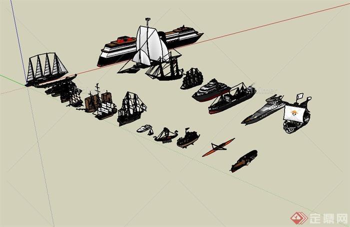多种不同的交通运输船设计su模型[原创]