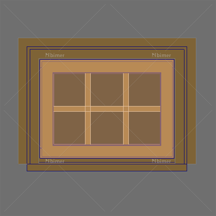 木质矩形固定窗