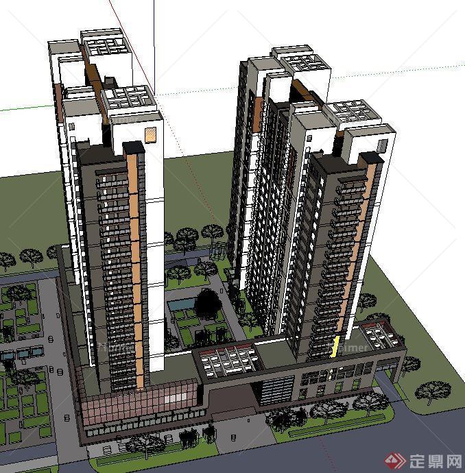 某高层商住建筑设计SU模型1