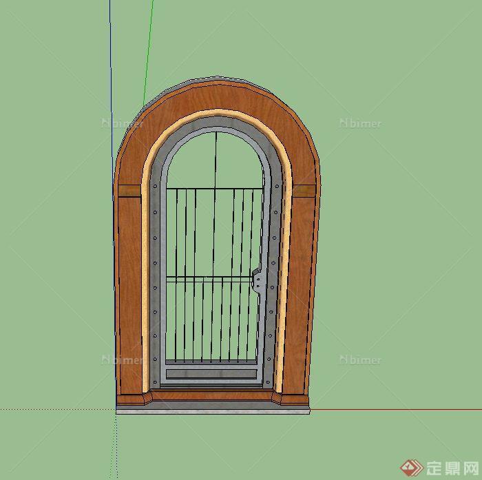 某圆形铁门设计SU模型