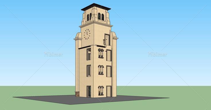 西班牙风格塔楼(75872)su模型下载