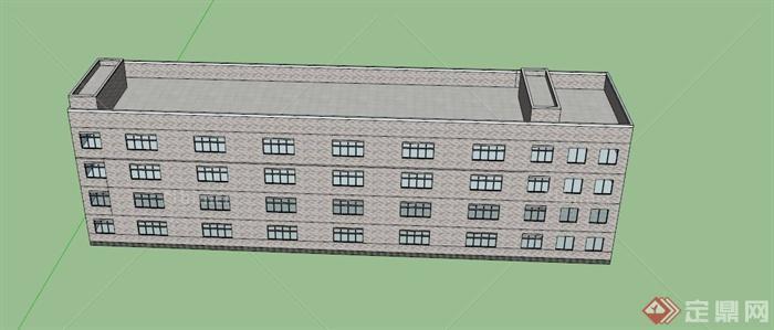 学校实验楼建筑设计SU模型