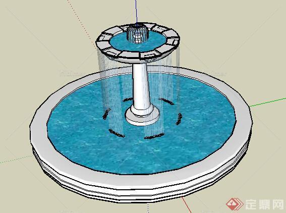 园林景观之喷泉水景设计SU模型4