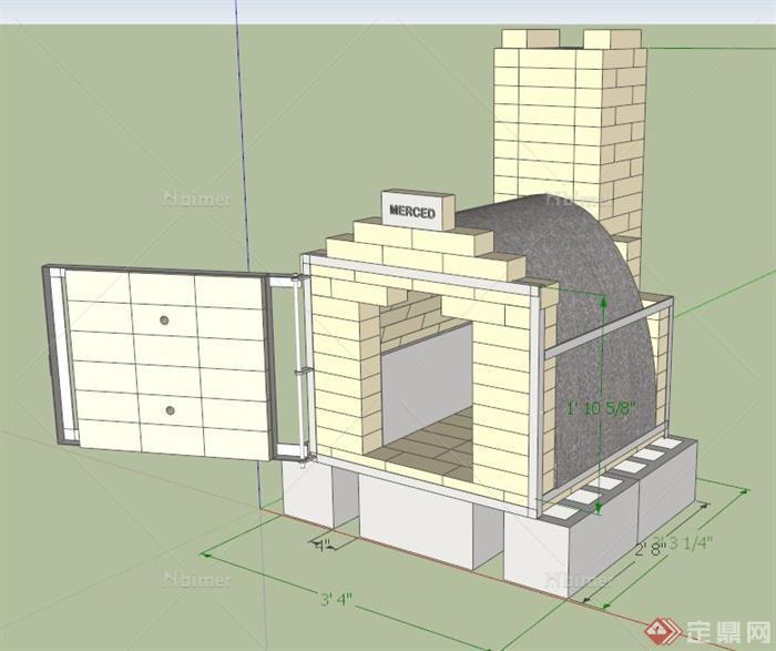 陶瓷窑建筑设计SU模型