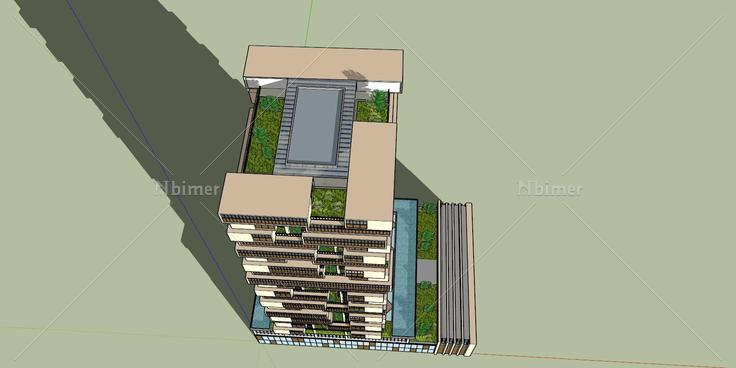 高层办公楼 绿色建筑(78847)su模型下载