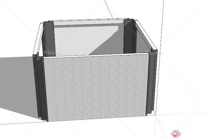 铁皮四方花池SU模型[原创]