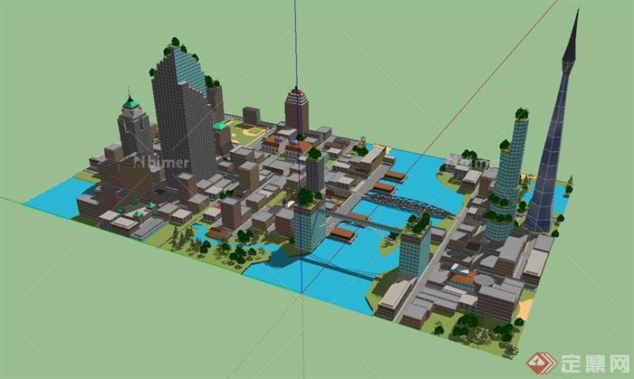 某城市建筑景观规划设计SU模型