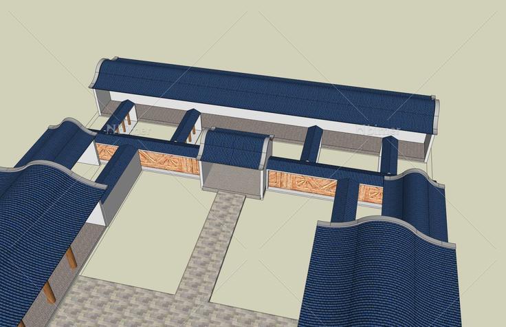 中式四合院建筑(38785)su模型下载