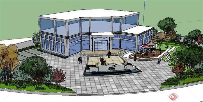 某现代风格商业建筑设计方案SU模型7