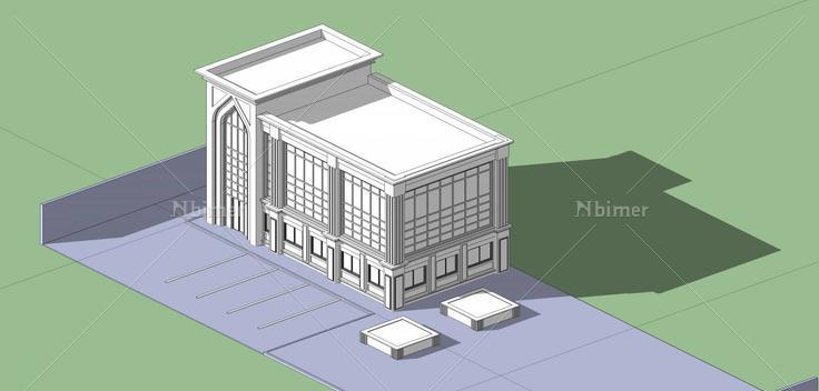 欧式多层建筑(40966)su模型下载