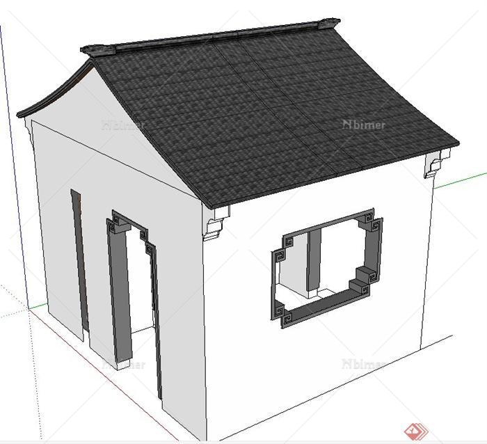 古典中式建筑节点小锤门设计SU模型