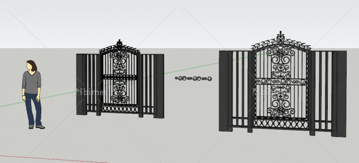 欧式雕花铁艺门模型下载分享，带截图预览