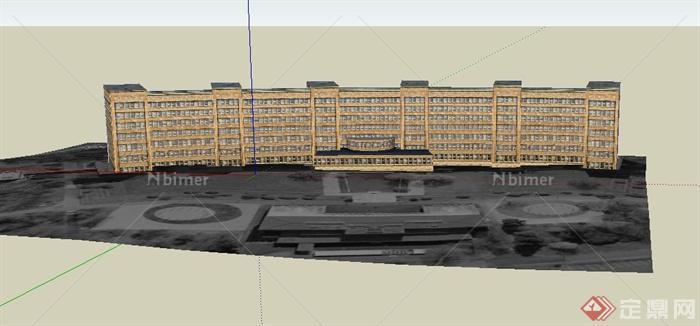 某综合性大学教学楼建筑设计SU模型