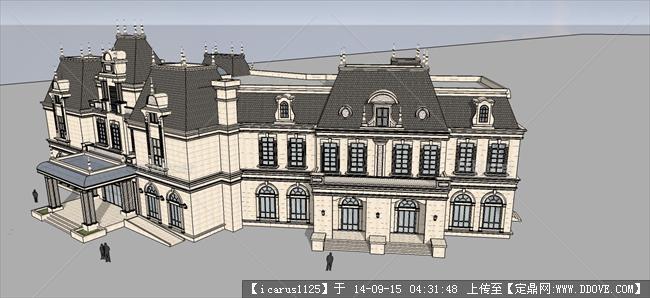 法式旅馆建筑设计方案su模型