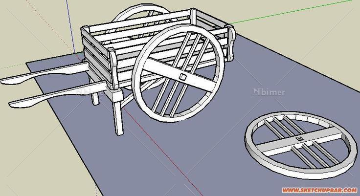 木推车景观小品一枚~