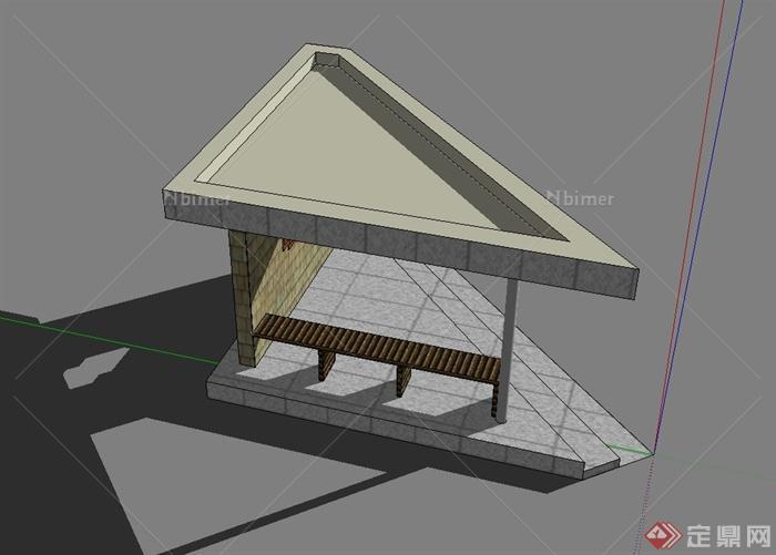 某现代风格独特亭子设计su模型[原创]
