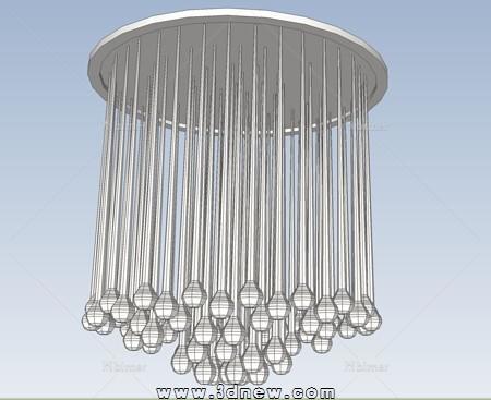 客厅水晶吊灯sketchup模型