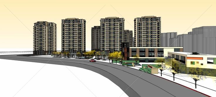 新古典风格商业住宅小区(73778)su模型下载