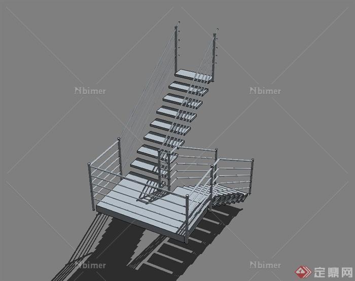 某现代建筑构件楼梯设计su模型