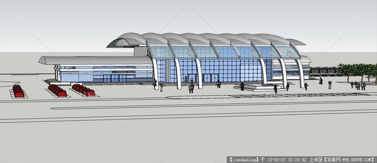 客运站建筑SU模型