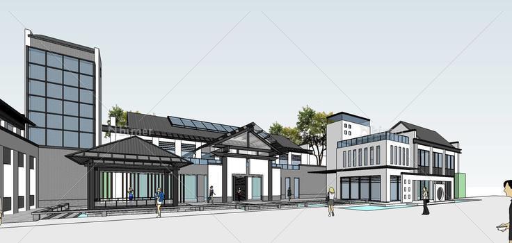 新中式风格会所(82136)su模型下载