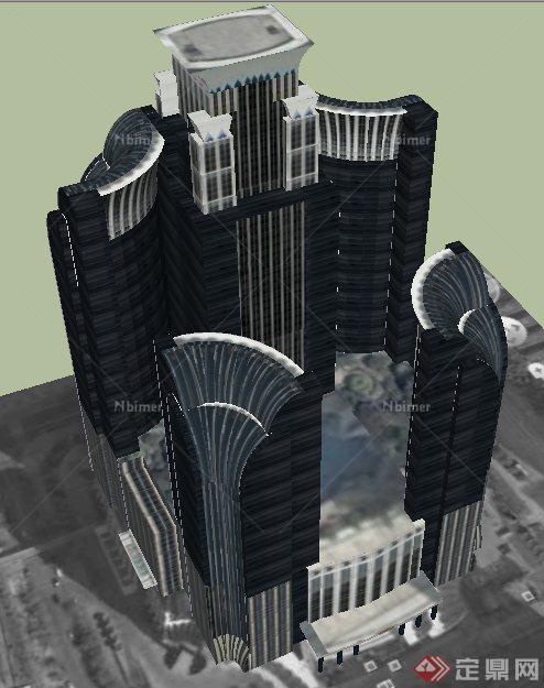 某现代风格高层建筑办公楼设计su模型
