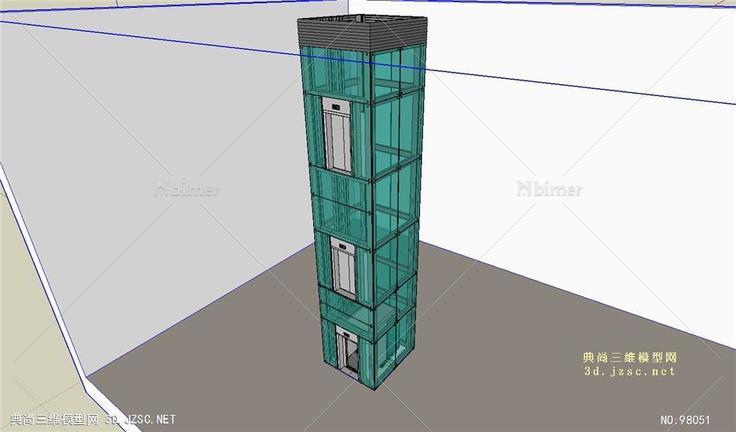观光电梯透明电梯的SU模型设计