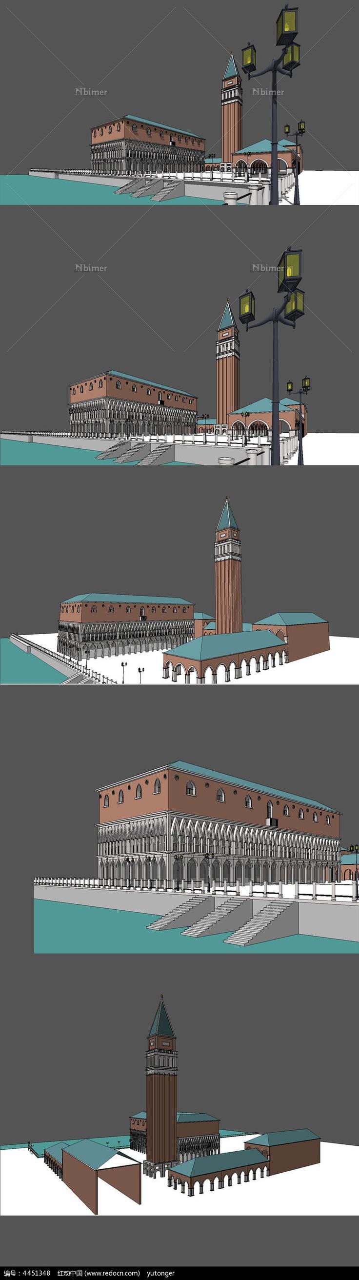罗马商业广场SU模型设计