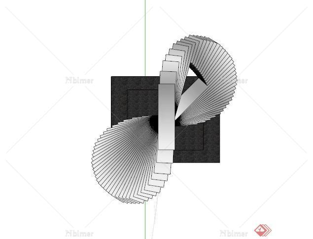 现代抽象雕塑设计SU模型