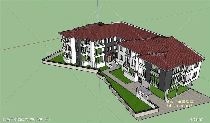 公寓住宅建筑房子SU模型